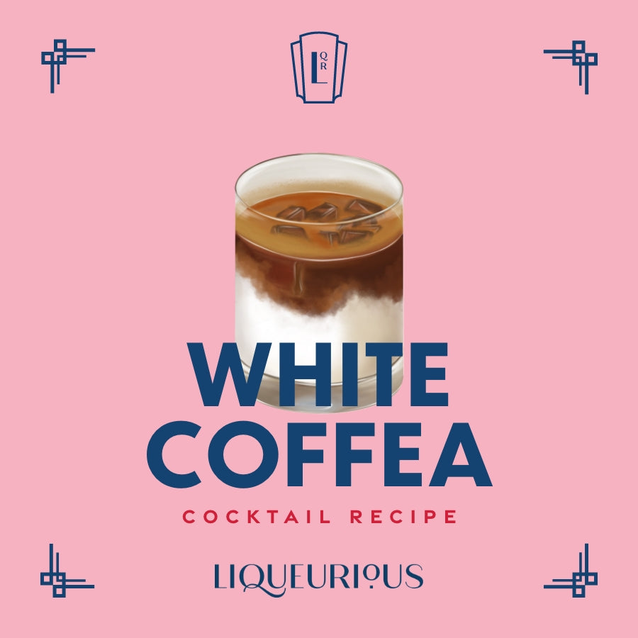 White Coffea Cocktail, alcoholic coffee liqueur, coffee cocktail, recipe